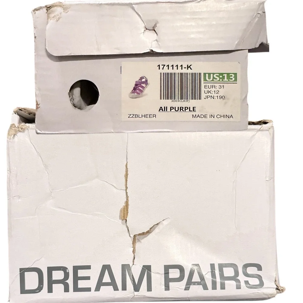 Dream Pairs Purple & Pink Kids Sport Sandals